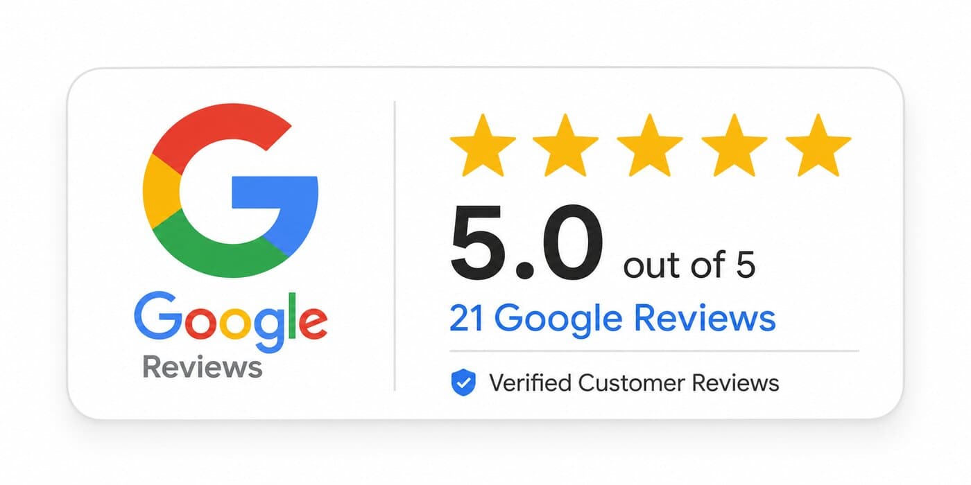 Google Reviews badge — Sarmento Bros. Construction rated 5.0 out of 5 from 21 verified customer reviews