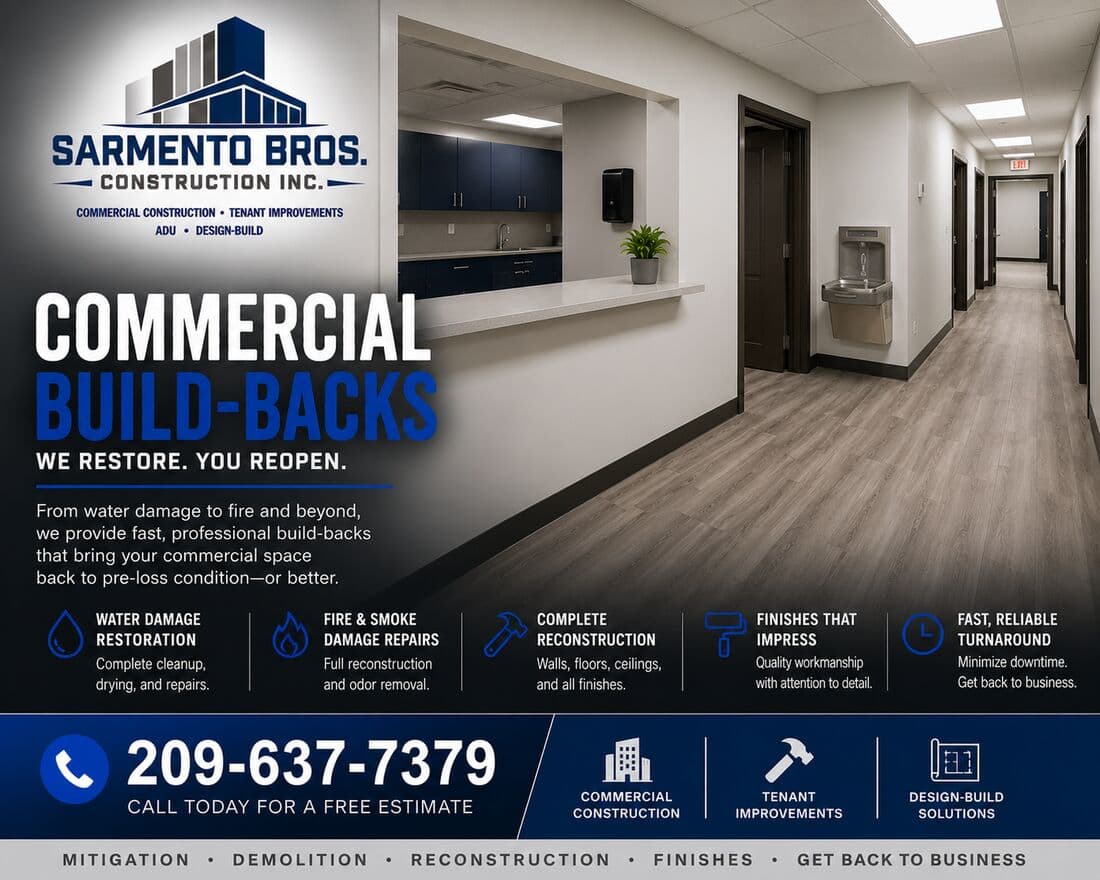 Commercial Remodeling — Sarmento Bros. Construction Inc. service overview