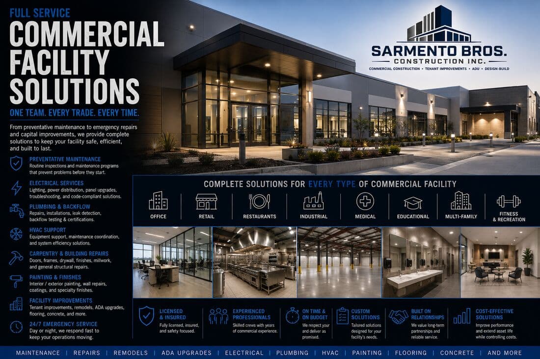 Commercial Maintenance — Sarmento Bros. Construction Inc. service overview