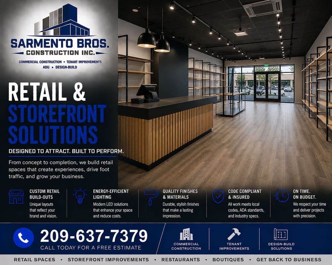 Retail Build-Outs — Sarmento Bros. Construction Inc. service overview