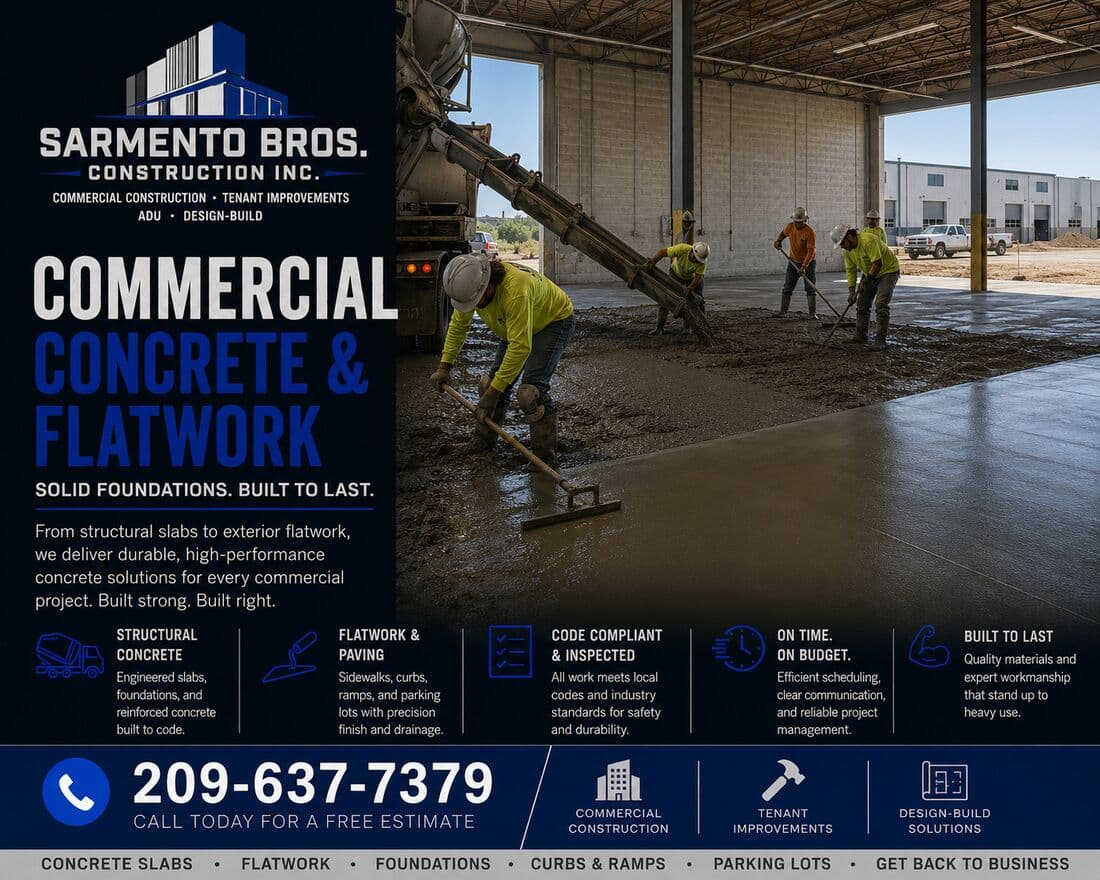 Commercial Concrete — Sarmento Bros. Construction Inc. service overview