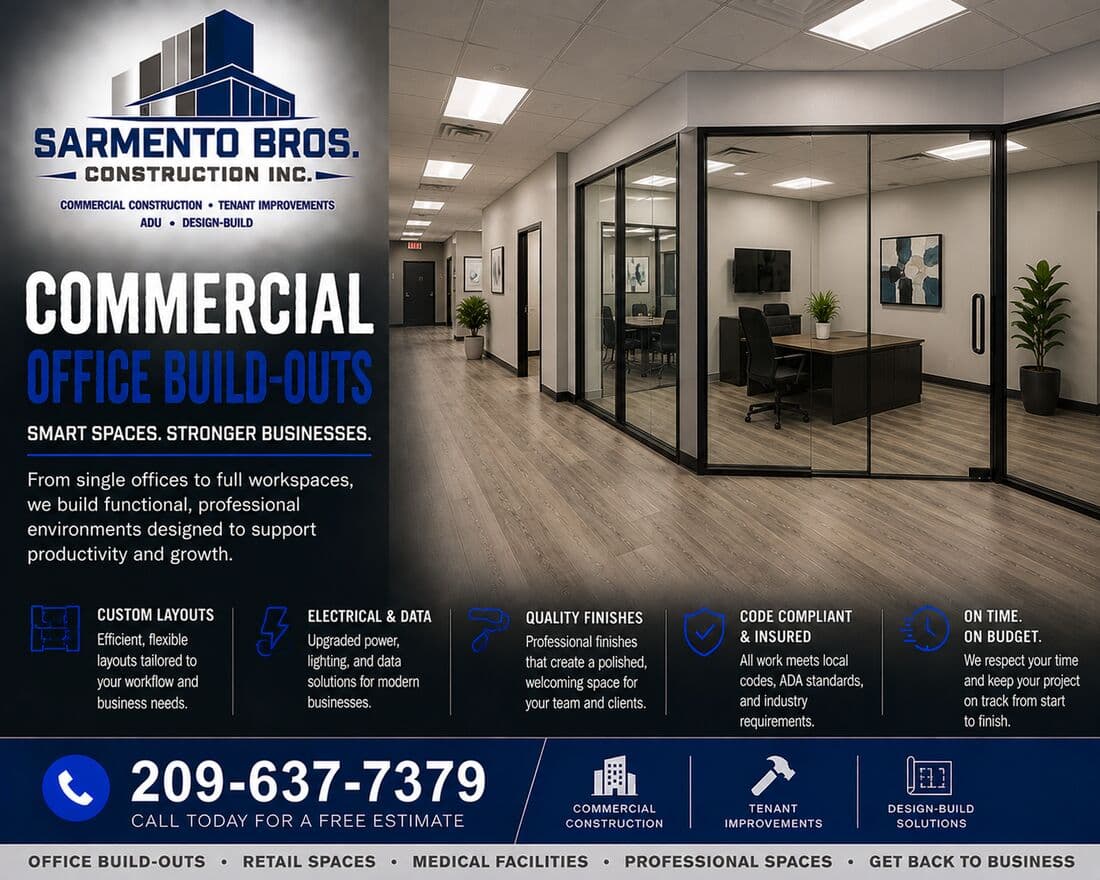 Office Tenant Improvements — Sarmento Bros. Construction Inc. service overview