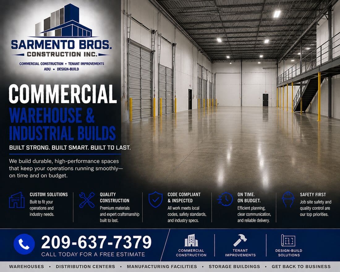 Warehouse Improvements — Sarmento Bros. Construction Inc. service overview