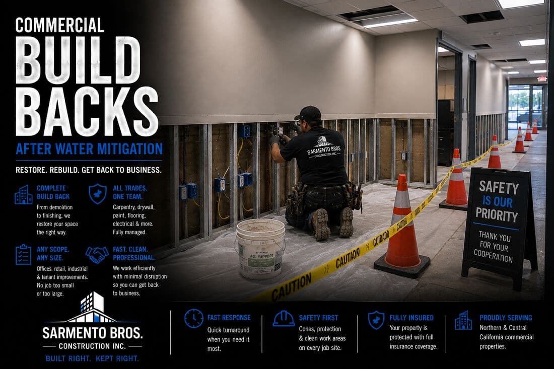 24-Hour Emergency Commercial Services — Sarmento Bros. Construction Inc. service overview
